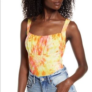 Leith Square Neck Ruched Bodysuit | L